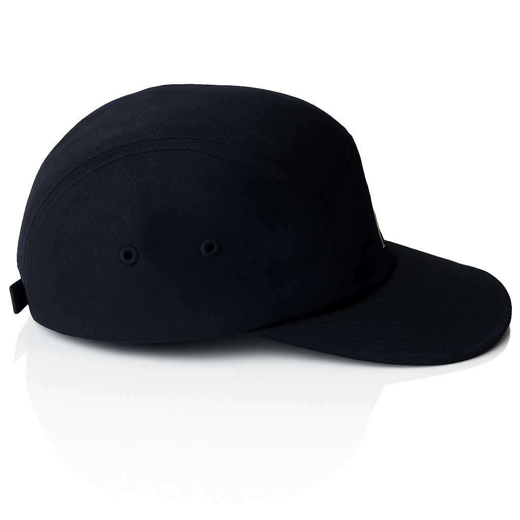 Café Kitsuné Black 5-Panel Baseball Cap – Parisian Streetwear Hat for Men & Women